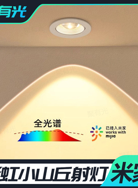 已接入米家APP全光谱智能彩虹小山丘射灯涂鸦嵌入式led电视洗墙灯