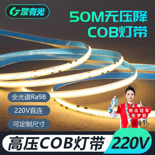 无主灯led自粘客厅卧室吊顶线性灯条 免驱动超亮COB灯带220V嵌入式