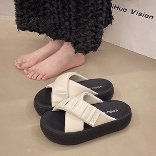 百搭休闲舒适 德国进口高级感拖鞋 女外穿厚底2024年夏季 新款 时尚