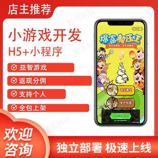 小游戏开发微信小程序搭建上架广告联盟对接分销app源码休闲娱乐