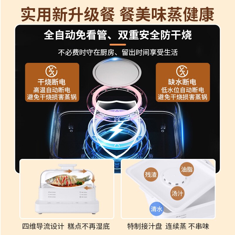 电蒸锅家用多功能蒸笼大容量蒸锅全自动电蒸箱三层蒸汽锅110V