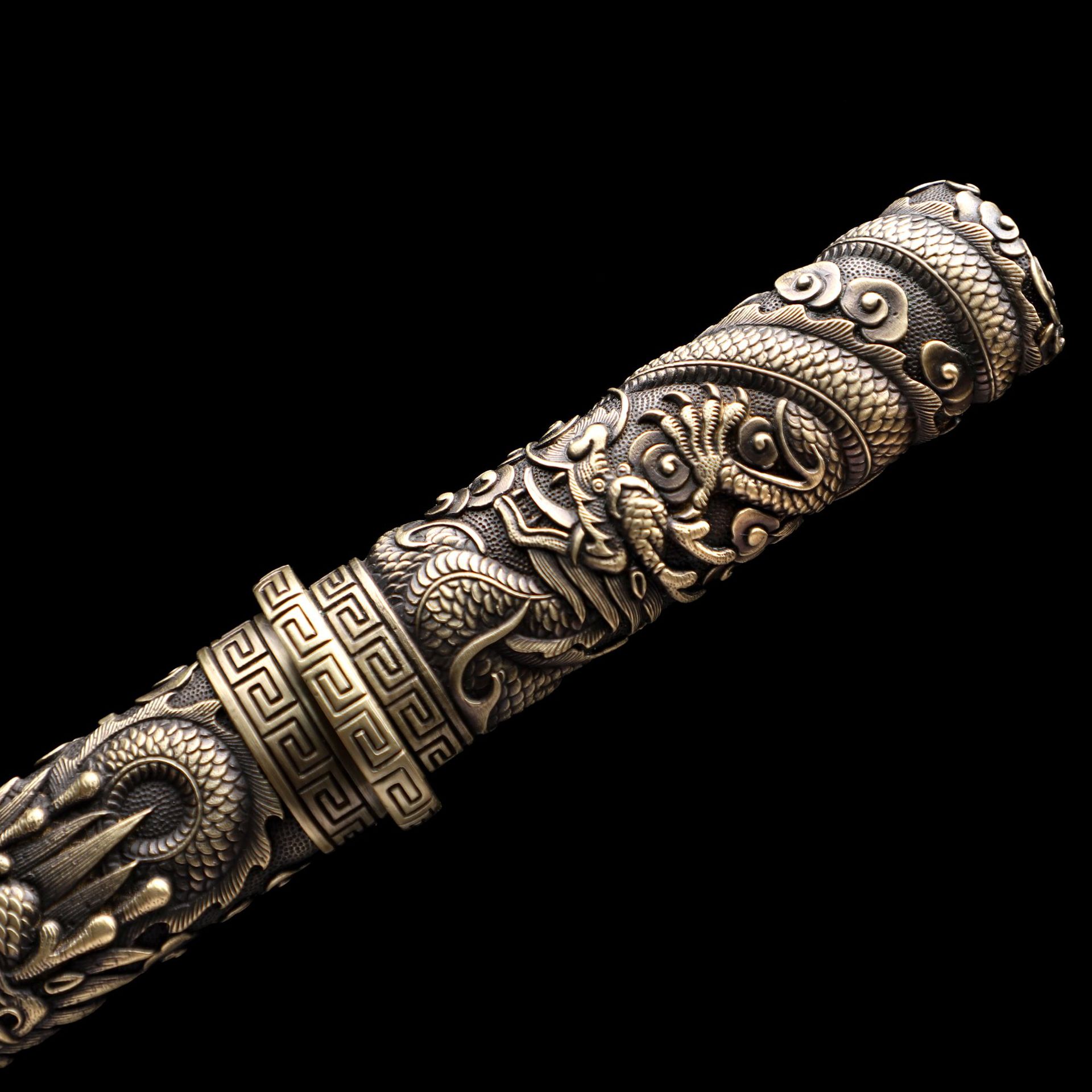 龙泉市刀剑百炼钢包铜精雕八面剑一体短剑影视兵器唐剑未开刃