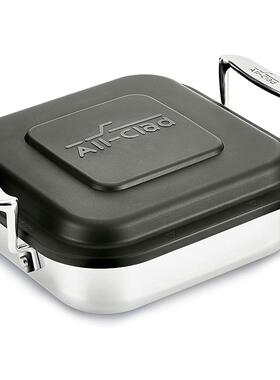 美国代购All-Clad E9019464 不锈钢方形烘焙锅 带盖炊具