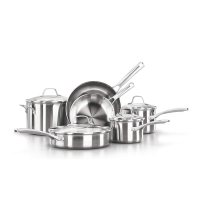 美国代购Calphalon Pots and Pans Set 3层复合不锈钢锅具6件套