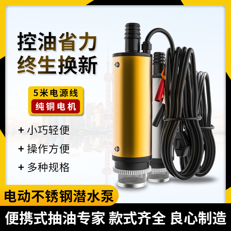 电动抽油泵柴油12v24伏通用便携小型车载抽油神器加油枪自吸油抽 五金/工具 电泵 原图主图