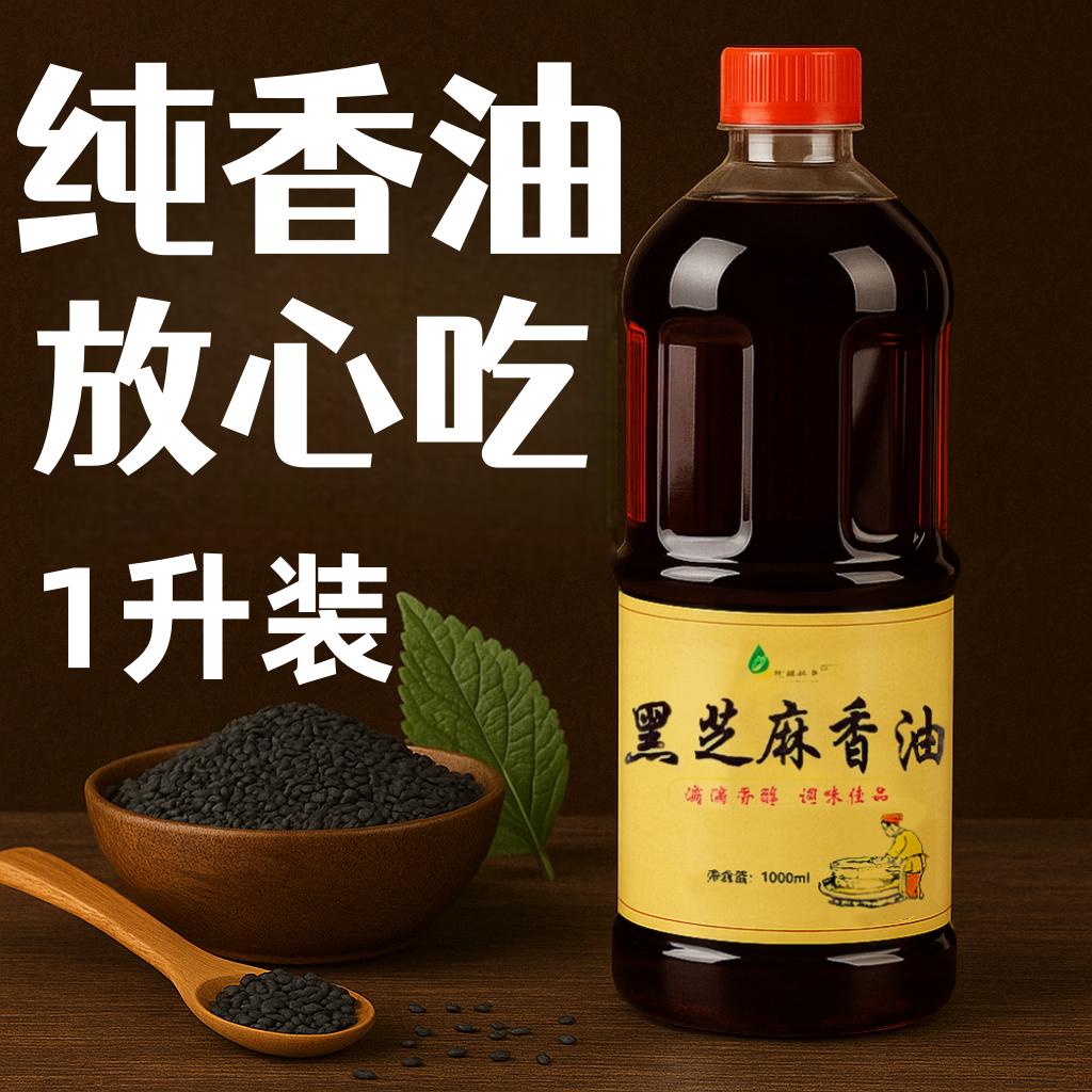 纯正香油黑芝麻油凉拌调味