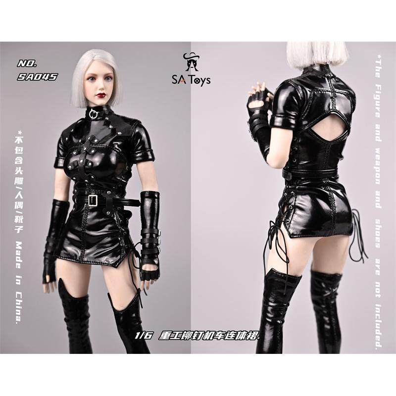 SA Toys 1/6女兵人 SA045 重工铆钉机车连体裙 不含头雕靴子 现货