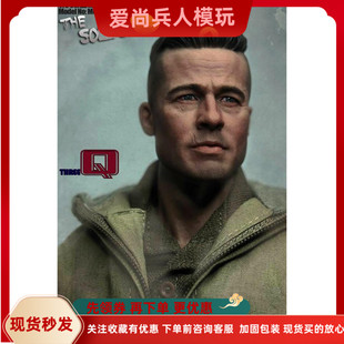 现货 1/6兵人头雕模型 THREEQ MG002 狂怒 布拉德皮特 坦克兵头雕