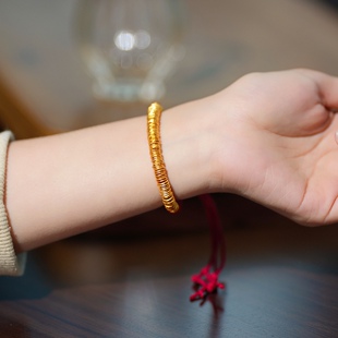 叶优里古法盘缠手链S925电银手工编织红绳本命钱串子手链