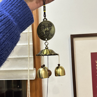 叶优里风水摆件貔貅龙铃入户门直角三角对冲悬挂摆件