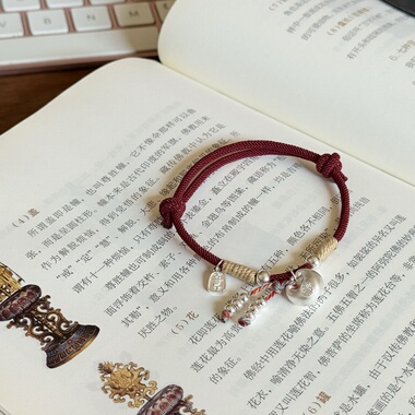 26新年好运吉祥胖福红绳手链足银999手工红绳新中式手链本命年