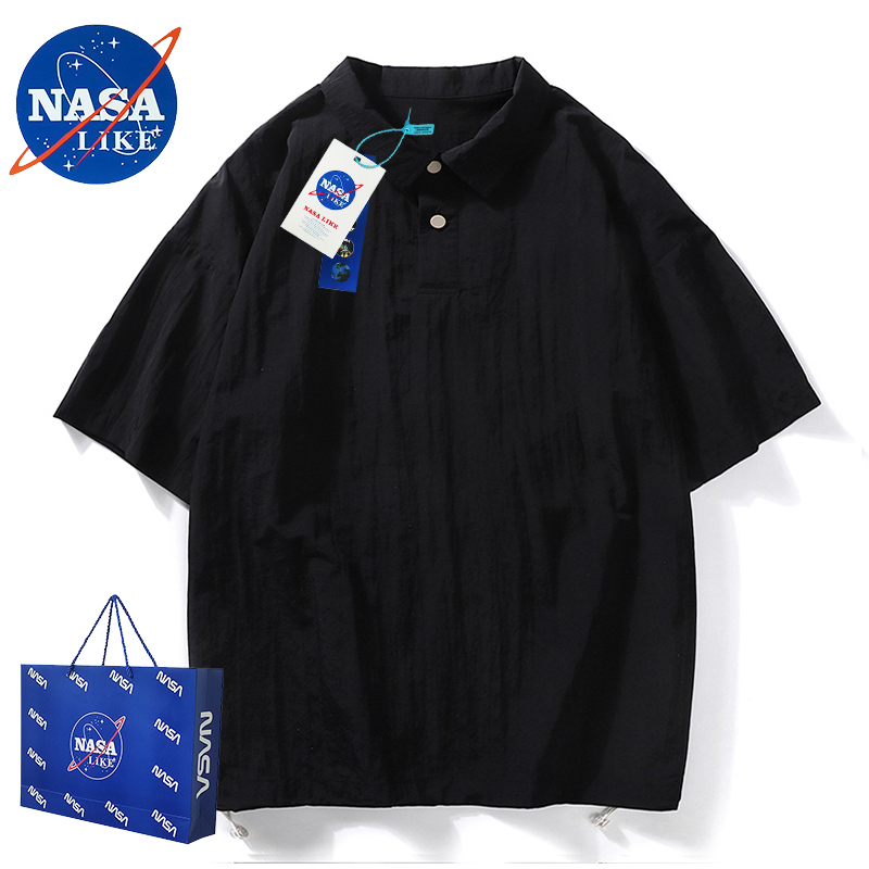 thumbnail for NASA co-branded Japanese retro short-sleeved T-shirt summer trendy brand new loose mountain casual quick-drying shirt top
