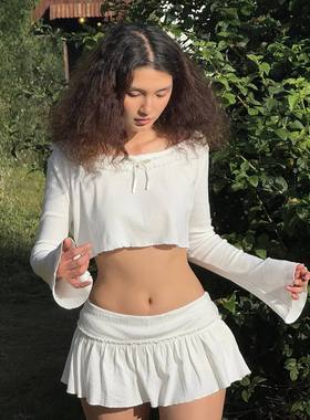 NANA代购【ons】纯欲风蕾丝花边拼接吊带+低腰短裙套装