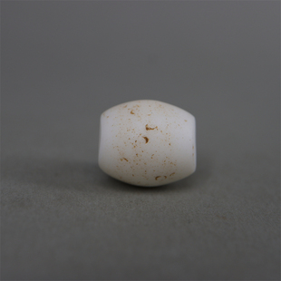 〓老〓13mm清代西藏白色血巴琉璃珠藏式珠串隔珠男女配珠散珠顶珠