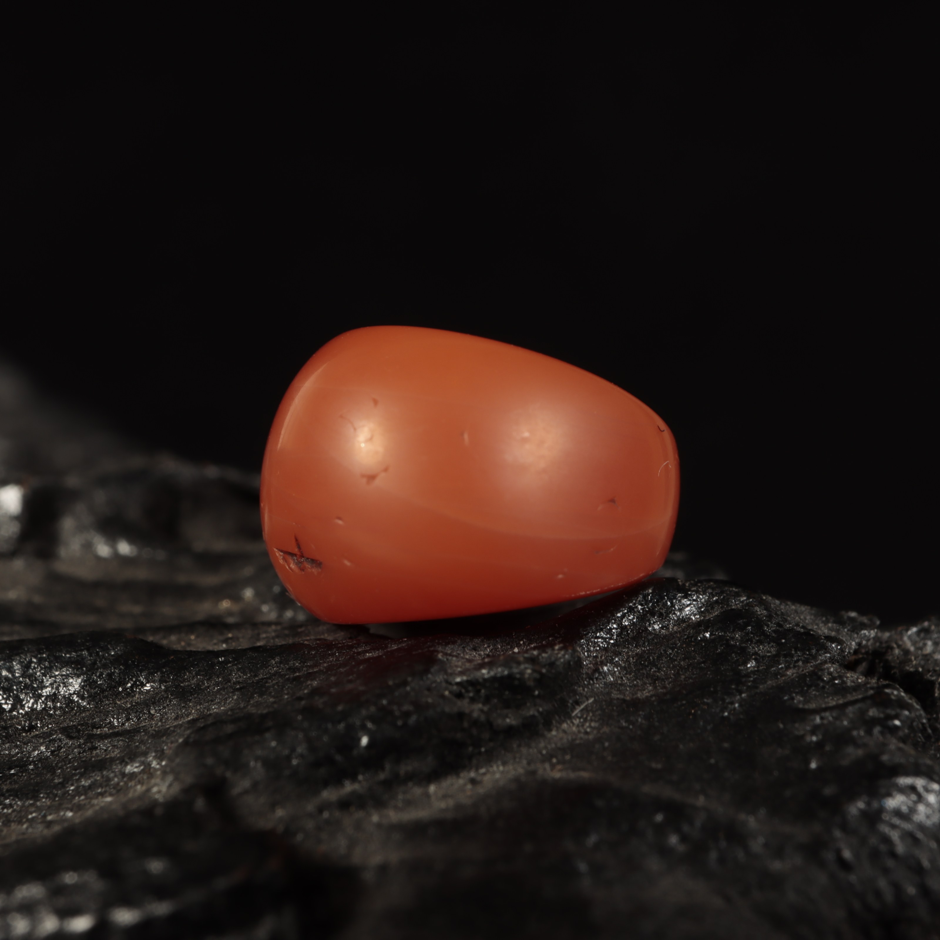 清代精品满色满肉藏传老红玛瑙桶珠配珠背云隔珠藏饰直径10.3毫米