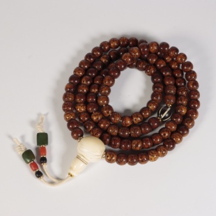 精品108颗老星月菩提包浆油润满开片佛珠手串9.3mm高配 老