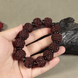 藏区收老金刚菩提手串12颗天然木质传统藏传文玩包浆磨损念珠