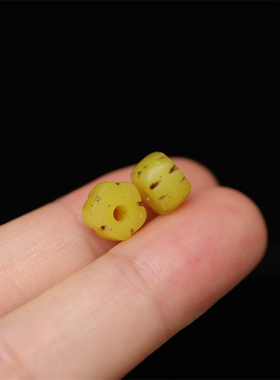 〓老〓明代爆老大磨损扇形黄色老琉璃瓜珠散珠藏式珠串隔珠diy