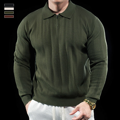 男士翻领POLO衫针织衫长袖