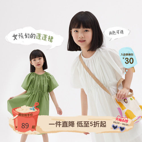 播童装女童套头薄天丝棉连衣裙