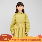 播broadcute童装 春男女童设计感娃娃领单排扣全棉衬衫 KGQ3C419