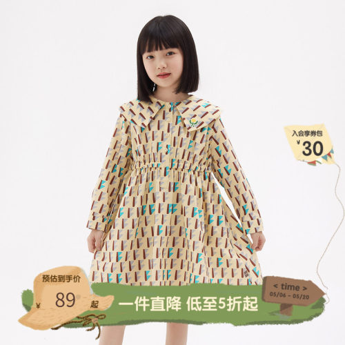 娃娃领童装连衣裙可爱播童装卡通