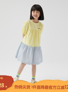 播broadcute童装没有冰淇淋的夏天春夏灯笼袖全棉连衣裙KGQ2L291