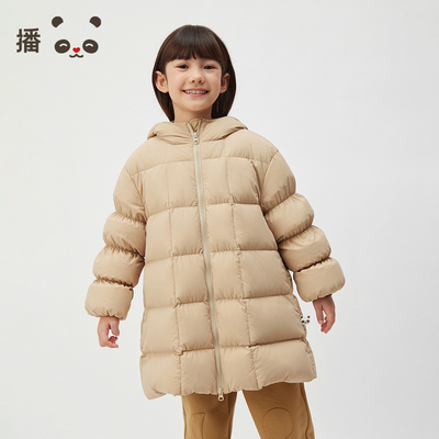 播 broadcute童装白鸭绒立体装饰拉链连帽羽绒服KGR4RD0318