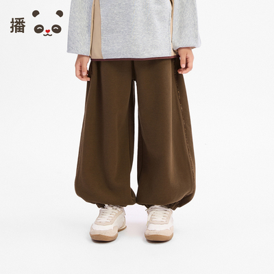 休闲松紧腰收口撞色边设计卫裤