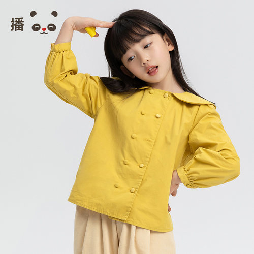 假日全棉童装百搭娃娃领