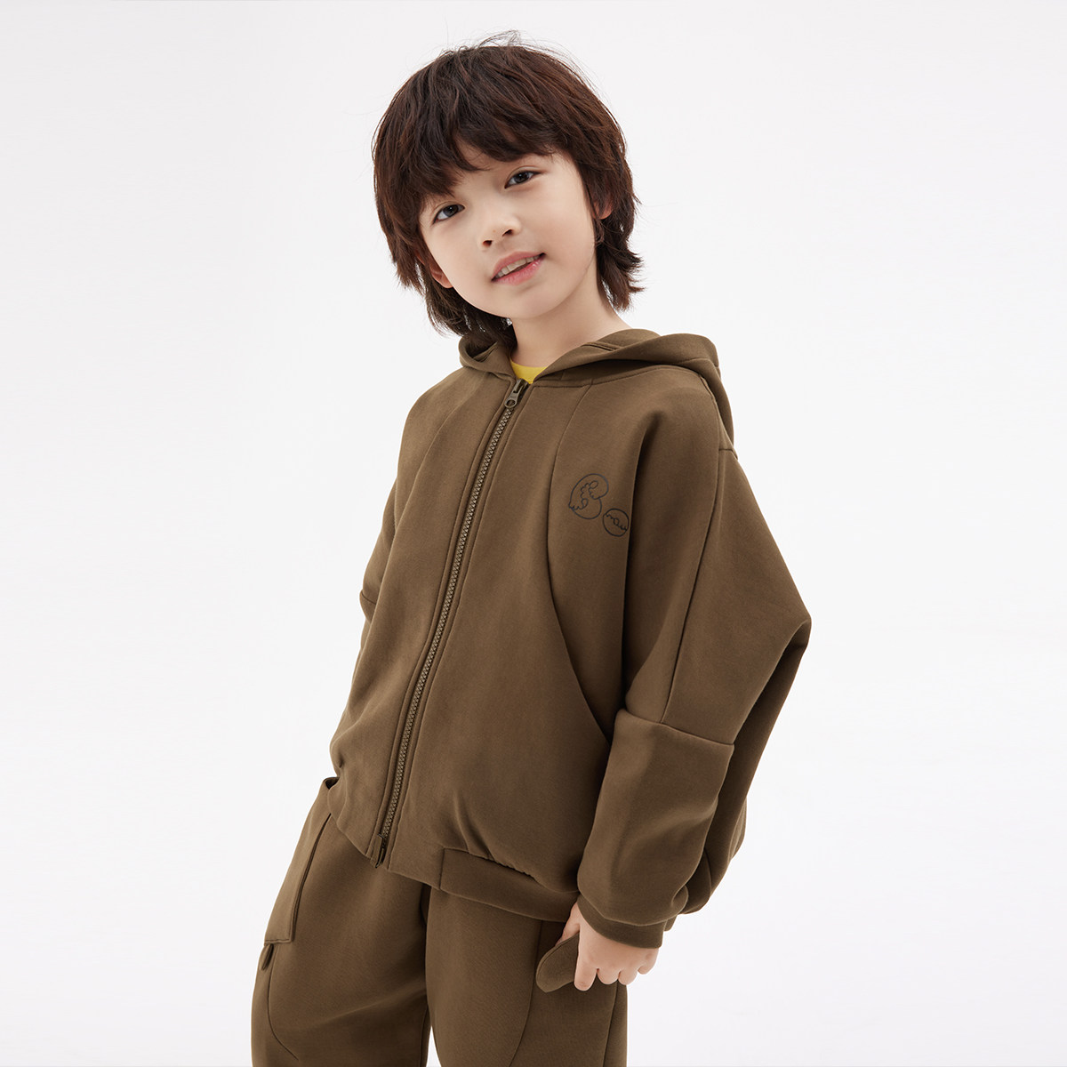 播broadcute童装儿童外套连帽男女童宽松拉链卫衣开衫薄上衣春秋图片