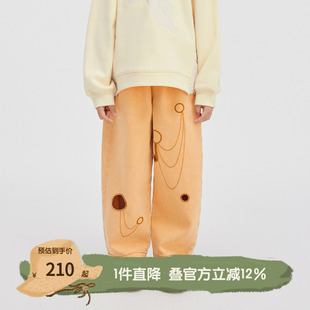 休闲宽松卡通破洞牛仔裤 子男童女童2024春新款 裤 播broadcute童装