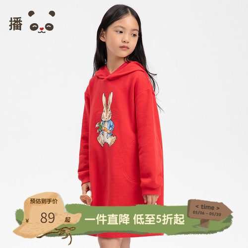播童装比得兔联名精梳全棉连衣裙