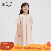 新款 播broadcute童装 连衣裙2024夏季 女童简约圆领裙子KGR2L973