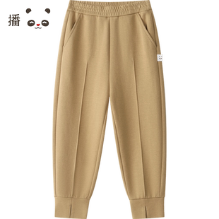 播broadcute童装2024早秋新款男女童裤子休闲束脚裤KER3KD0057