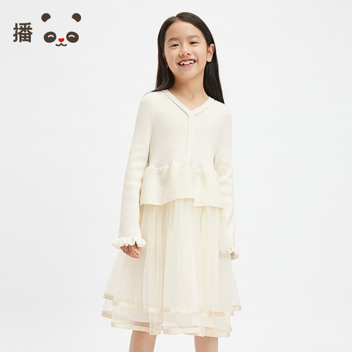 长袖网纱裙