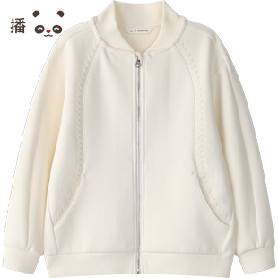 播broadcute童装2024早秋新款男女童外套简约休闲上衣KER3WD0981