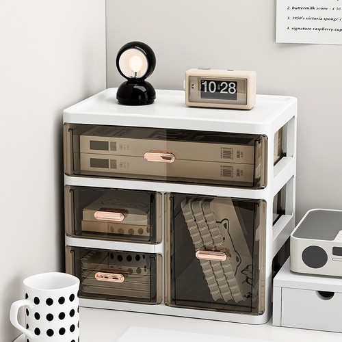 抽屉式台面收纳盒办公室书桌文具置物架多功能大容量工位整理神器