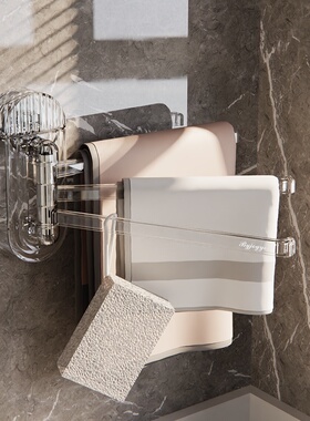 厨房吸盘旋转抹布架免打孔毛巾架多杆壁挂沥水架置物架挂架吸盘式