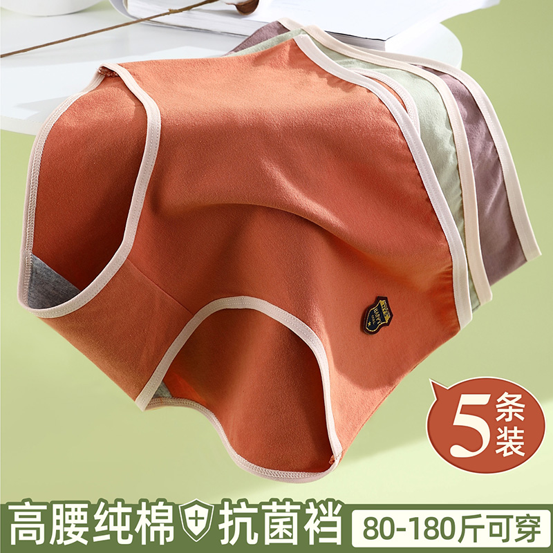 内裤女纯棉抗菌中高腰三角裤头