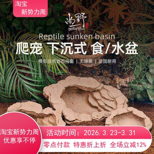 宠物用下沉式 水盆食盆爬虫蜥蜴陆龟蛇角蛙守宫喂水盆爬宠泡澡盆