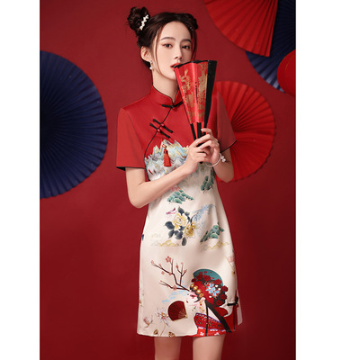 高端气质小个子国潮旗袍连衣裙