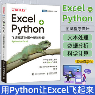 Python Excel 人民邮电出版 xlwings数据处理分析编程办公自动化零基础图灵出品书籍 社 飞速搞定数据分析与处理