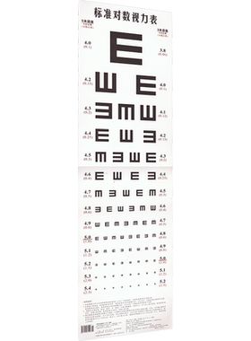 标准对数视力表 根据中华人民共和国国家标准GB1533-1989制作 化学工业出版社