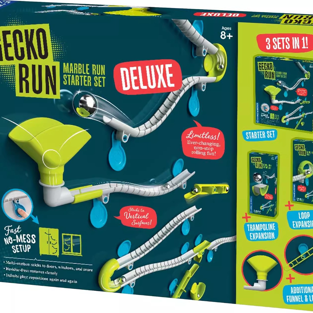 Thames&Kosmos Gecko Marble Run儿童磁性滚珠STEM套装游戏