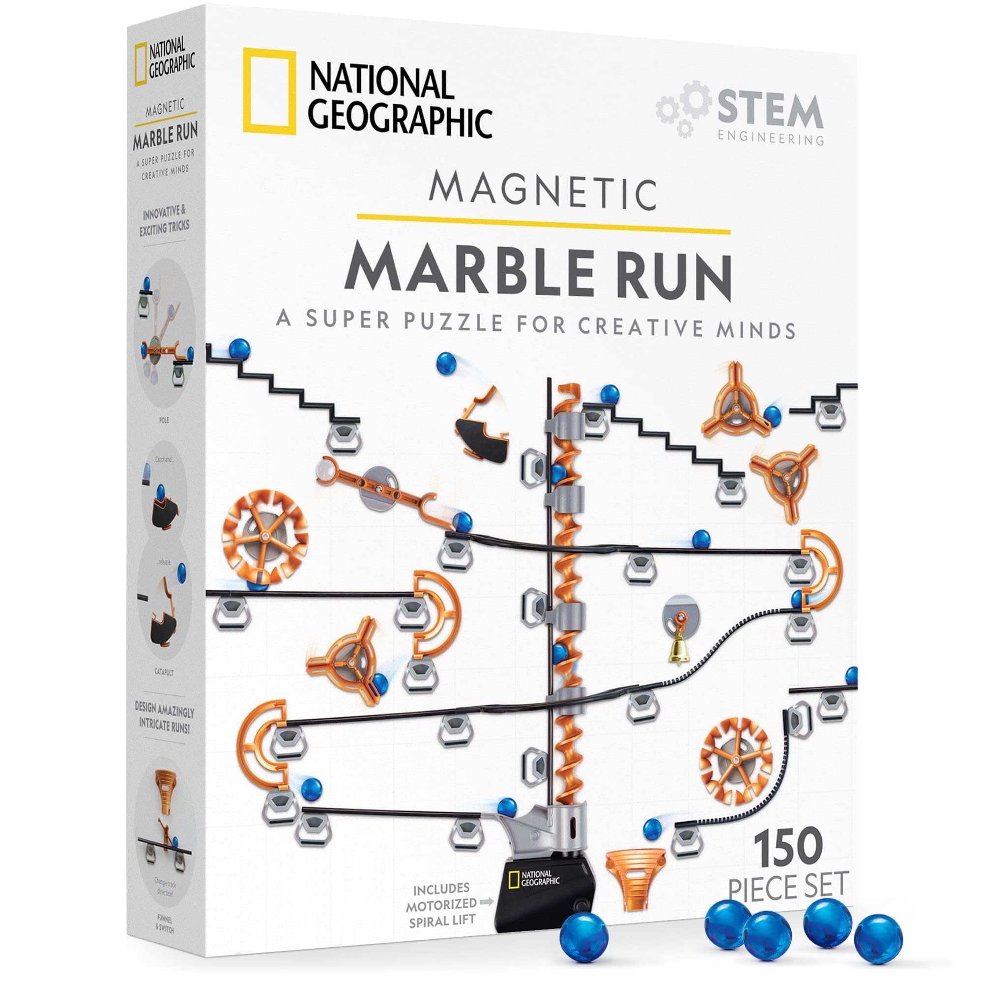 国家地理Magnetic Marble Run磁性滚珠玩具套装儿童STEM创意