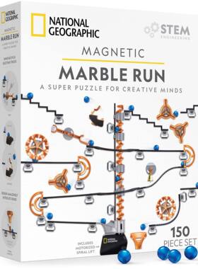 国家地理Magnetic Marble Run磁性滚珠玩具套装儿童STEM创意