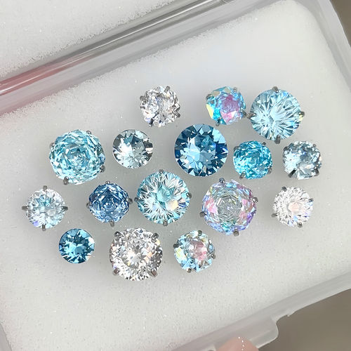 爆闪华子耳钉医用钛钢耳骨钉耳蜗钉蓝色钻钛合金耳饰RINGRING商店