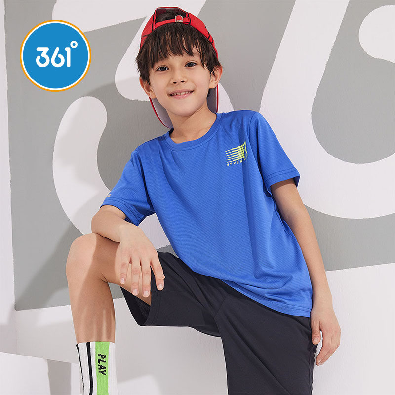 361童装儿童t恤男童短袖2023年夏季新款透气小学生吸汗运动上衣男