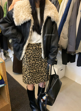 MZI STUDIO冬季仿羊羔毛大毛领宽松时髦气质保暖羽绒服外套 17295